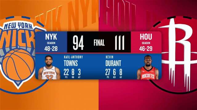 04月01日NBA常规赛 尼克斯 – 火箭 全场录像【全场录像+集锦】