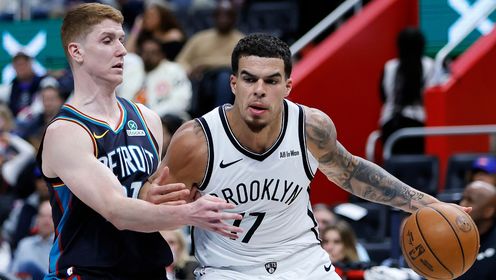 [腾讯全场集锦]🏀篮网爆冷胜活塞结束10连败 坎宁安缺阵 杜伦17+14 波特30+13