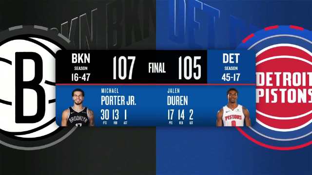 03月08日NBA常规赛 篮网 - 活塞 全场录像